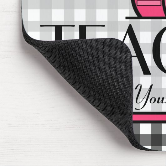 Leraar Mousepad - Charcoal Gray Gingham Muismat (Hoek)