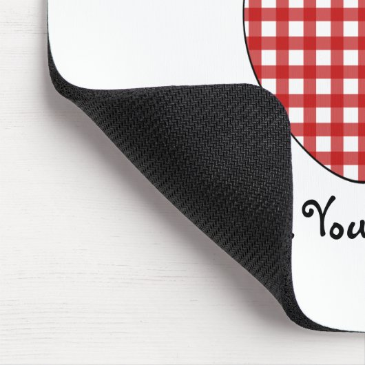 Leraar Mousepad - Red Gingham Apple Muismat (Hoek)