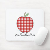 Leraar Mousepad - Red Gingham Apple Muismat (Met muis)