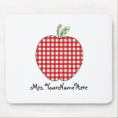 Leraar Mousepad - Red Gingham Apple Muismat (Voorkant)