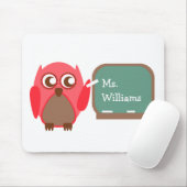 Leraar Mousepad - Rode Uil bij Bord Muismat (Met muis)
