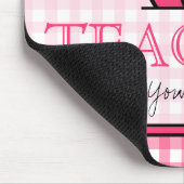 Leraar Mousepad - Roze Gingham Muismat (Hoek)