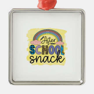 Leraar na schoolsnack metalen ornament
