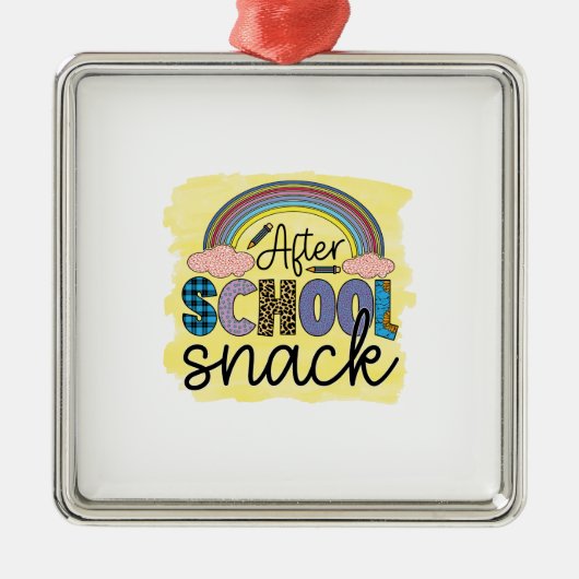 Leraar na schoolsnack metalen ornament (Voorkant)