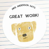 Leraar Naam Aanmoediging Grappige Hond Ronde Sticker