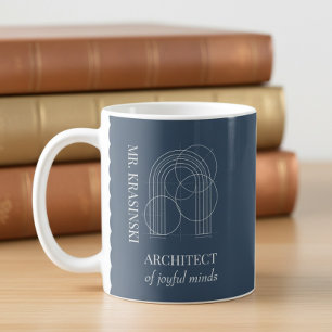 Leraar Naam Architect van Blijde Geesten Blauw Koffiemok
