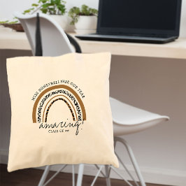 Leraar Naam Geweldige Klas Luipaardprint Regenboog Tote Bag