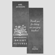 Leraar Naam Gift Floral Art Quote schoolbord