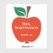Leraar Naam Kamer Rood Groen Apple Sticker (Vel)