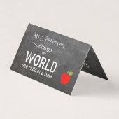 Leraar naam krijt witte typografie kaart (Voorkant)