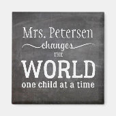 Leraar naam krijt witte typografie magneet (Voorkant)