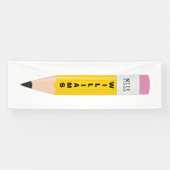Leraar Naam Potlood Classroom Banner (Horizontaal)