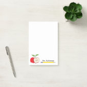 Leraar Naam Rode Appel Gele Potlood School 4 x 6 Post-it® Notes (Kantoor)