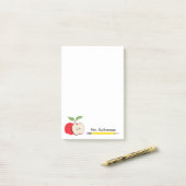 Leraar Naam Rode Appel Gele Potlood School 4 x 6 Post-it® Notes (Op bureau)