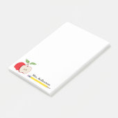 Leraar Naam Rode Appel Gele Potlood School 4 x 6 Post-it® Notes (Schuin)