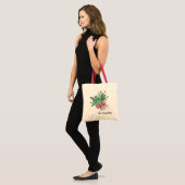 Leraar Naam, voor Branches Red Berries Gingham Bow Tote Bag (Voorkant (model))