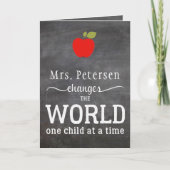 Leraar naam zwart-wittypografie bedankkaart (Voorkant)