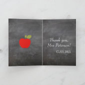 Leraar naam zwart-wittypografie bedankkaart (Binnen)