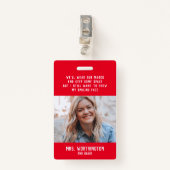 Leraar naambordje met foto badge (Voorkant met clip)