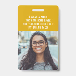 Leraar naambordje met foto - geel badge