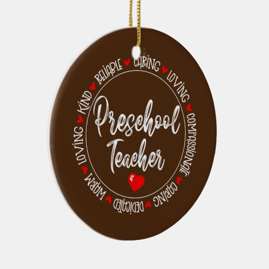 Leraar naar school Terug naar schooldag Keramisch Ornament (Rechts)