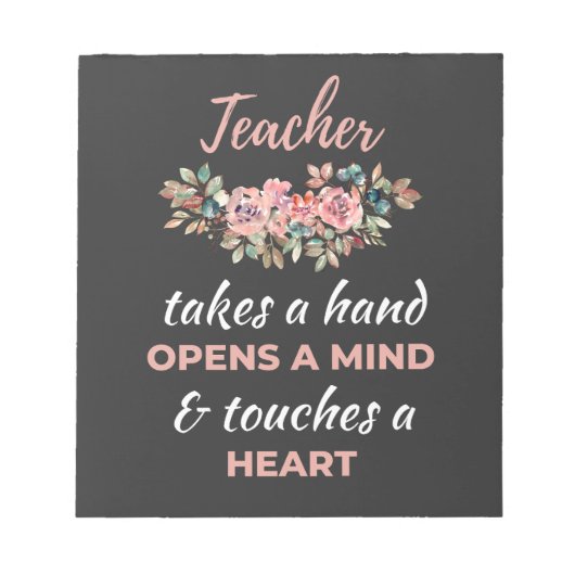 Leraar neemt hand in hand notitieblok (Voorkant)