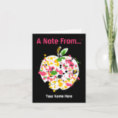 Leraar Notecard - de Verf ploetert Apple Notitiekaartje (Voorkant)