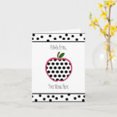 Leraar Notecard - Stip Apple Kaart (Gele Bloem)