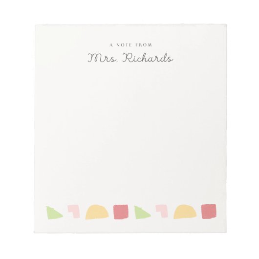 leraar notitieblok (Voorkant)