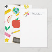 Leraar Notitiekaarten Stationery Pencil Eraser Gra Notitiekaartje (Voorkant / Achterkant)