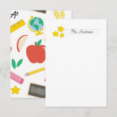 Leraar Notitiekaarten Stationery Schattige Gold St Notitiekaartje (Voorkant / Achterkant)