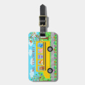 Leraar of bus driver Cute Animals | Aangepaste naa Bagagelabel (Voorkant verticaal)