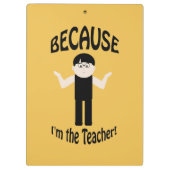 Leraar omdat Guy 2 Funny Clipboard Klembord (Achterkant)