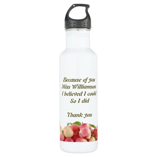 leraar | OMDAT IK VAN MENING WAS DAT IK KON Waterfles (Voorkant)