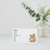 leraar onderwijs baby teddybeer design visitekaartje (Staand voorkant)