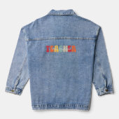 leraar-onderwijs-onderwijzen-retro-grappig denim jacket (Achterkant)