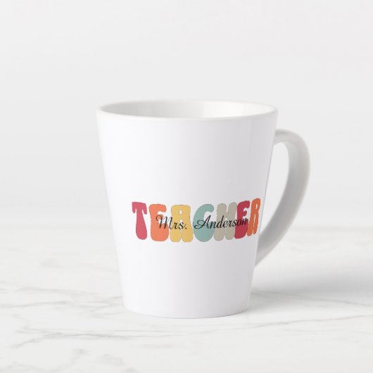 leraar-onderwijs-onderwijzen-retro-grappig latte mok (Rechterhoek)