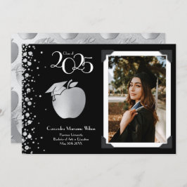 Leraar Onderwijs Silver Afstuderen Black Kaart