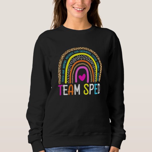 Leraar Onderwijs Sped Leopard Boho Rainbo Trui (Voorkant)