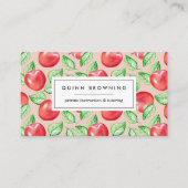 leraar | Onderwijs | TANK | Apple Pattern Visitekaartje (Voorkant)