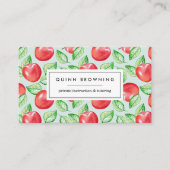 leraar | Onderwijs | TANK | Apple Pattern Visitekaartje (Voorkant)