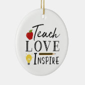 Leraar onderwijst liefde inspirerend keramisch orn ornament (Rechts)