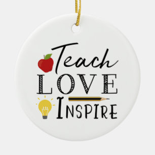 Leraar onderwijst liefde inspirerende keramische v keramisch ornament