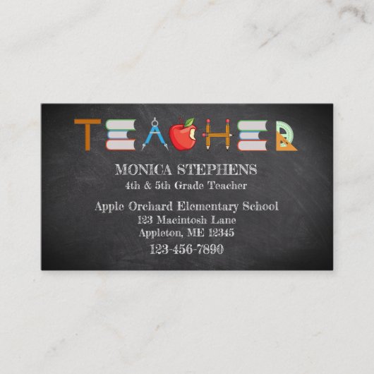 Leraar/onderwijzer Visitekaartje (Voorkant)