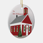 Leraar One Room School Ronde Kerstmis Keramisch Ornament (Rechts)