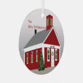 Leraar One Room School Ronde Kerstmis Metalen Ornament (Voorkant Rechts)