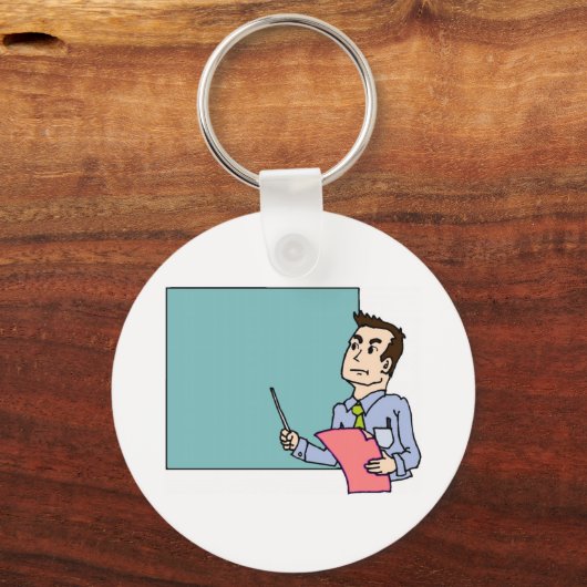 Leraar op Blackboard Sleutelhanger (Voorkant)