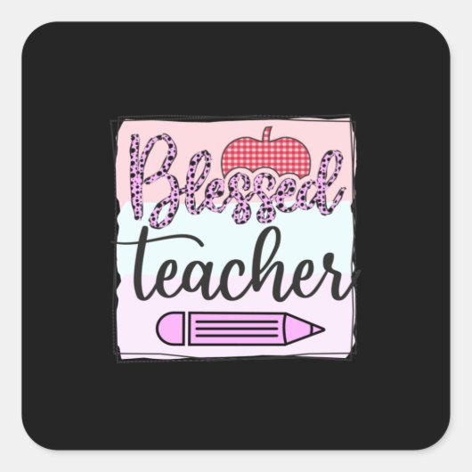 Leraar op dag van de leraar zonder diploma vierkante sticker (Voorkant)