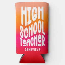 Leraar op Middelbare School Oranje Rode Ombre Seltzer Blikjeskoeler