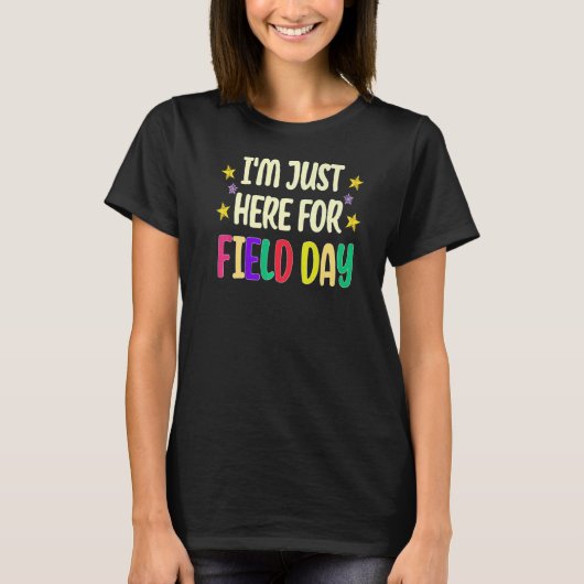Leraar op schooldag ik ben hier voor veld D T-shirt (Voorkant)